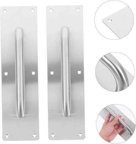 jojofuny 2pcs Stainless Steel Brushed Square Door Handle for Sliding Barn Doors Heavy Duty Pull Handle for Commercial Use Modern Design for Easy and Versatile Applications in Saudi Arabia