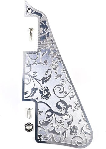 سبائك الألومنيوم LP اختيار الحرس لوحة الصفر 2-فتحة جبل محفورة معدنية الغيتار الكهربائي Pickguard متوافق مع Epiphone Epi Les Paul Style قطع غيار الجيتار (ذهبي) in Saudi Arabia