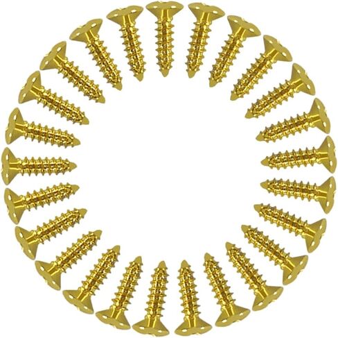 #4 x 1/2 inch Phillips Pickguard Mounting Screws for Electric Guitar & Bass | Universal Fit for Standard Strat/Tele/LP/SG Style Guitars | Pack of Golden 25PCS in Saudi Arabia