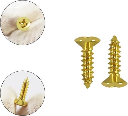 #4 x 1/2 inch Phillips Pickguard Mounting Screws for Electric Guitar & Bass | Universal Fit for Standard Strat/Tele/LP/SG Style Guitars | Pack of Golden 25PCS in Saudi Arabia