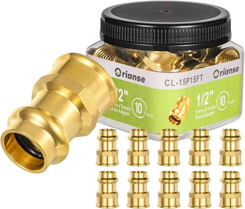 10 عبوات 1/2 بوصة ProPress x 1/2 بوصة NPT محول أنثى ProPress من النحاس إلى أنبوب NPT أنثى مع حلقة EPDM O لأنابيب النحاس ووصلات أنابيب NPT، تركيب pex نحاسي خالٍ من الرصاص، تسرب قبل الضغط in Kuwait