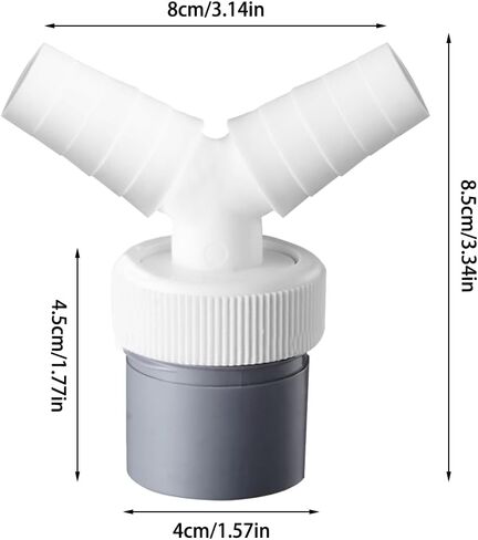 Y-Shaped Drain Connector for Washing Machine & Dishwasher - Fitting, Space-Saving Hose Splitter Three-Way Adapter Kit with 2 Clamps for Bathroom and Kitchen in Saudi Arabia