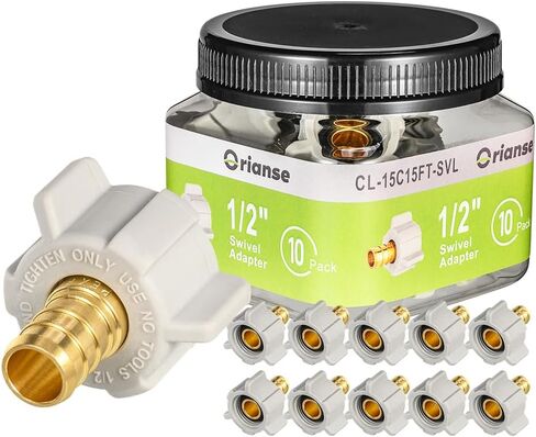 2 حزمة أنثى NPT محول دوار، PEX 1/2 "× 1/2" NPSM أنثى الخيوط النحاسية تركيبات PEX، منفذ كامل لأنابيب pex، NSF/ANSI 61 NSF 372 شهادة، ASTM F1807 معتمد in Kuwait