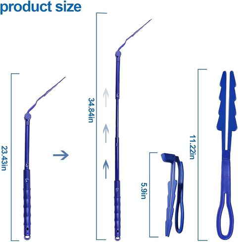 مقابض بديلة متوافقة مع عبوة Swiffer Duster، مقبض ممتد من Swiffer Duster، مقبض غبار قابل للطي والتمديد فقط (5 قطع زرقاء) in Kuwait