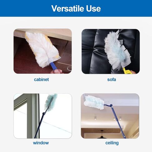 مقابض بديلة متوافقة مع عبوة Swiffer Duster، مقبض ممتد من Swiffer Duster، مقبض غبار قابل للطي والتمديد فقط (5 قطع زرقاء) in Kuwait