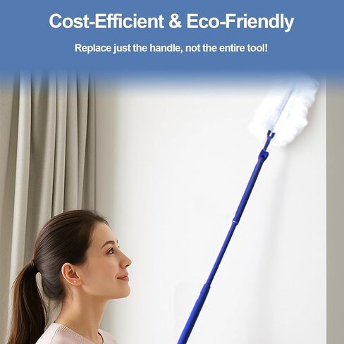 مقابض بديلة متوافقة مع عبوة Swiffer Duster، مقبض ممتد من Swiffer Duster، مقبض غبار قابل للطي والتمديد فقط (5 قطع زرقاء) in Kuwait
