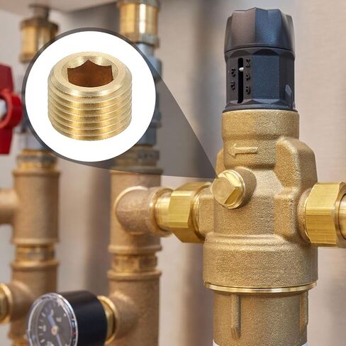 uxcell 4Pcs Brass Pipe Plug Fitting, 1/8" BSP Male Hex Counter Sunk Plug, Internal Thread Socket Pipe Plug for Closing the End of Pipe, Air Tanks in Saudi Arabia