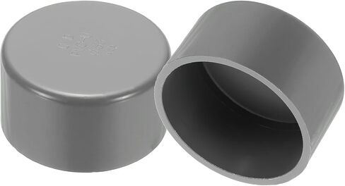PATIKIL PVC Pipe End Caps, 2 Pack 2.5" Diameter Pipe Cover Cap Plug Adapter Socket Fittings for Build DIY Furniture Garden Shelf Water Line, Grey in Saudi Arabia
