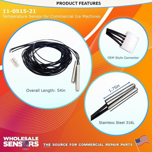Replacement Scotsman 11-0515-21 Temperature Sensor Set for Ice Makers 24 Month Warranty & Made in the USA in Saudi Arabia