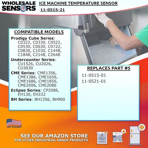 Replacement Scotsman 11-0515-21 Temperature Sensor Set for Ice Makers 24 Month Warranty & Made in the USA in Saudi Arabia