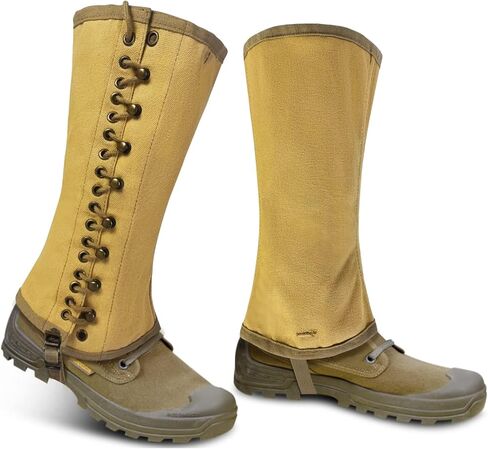 Canvas Gaiters Snake Gaiters Leg Gaiters for Men Ww2 Gaiters Reproduction WWII Us M1936 Leggings Gaiters for Hiking Army Khaki Canvas Gaiters Puttee Protection for Legs, 3R in Saudi Arabia