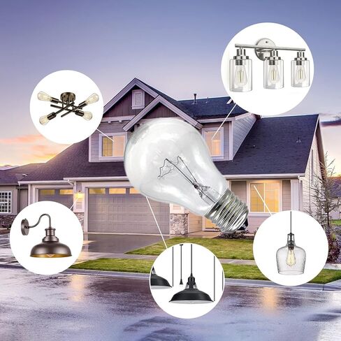 100 Watt Incandescent Light Bulbs, A19 Clear Incandescent Rough Service Light Bulb,A19 100 WATT Incandescent Bulb Shatter Resistant Rough Service Light Bulb 100 WATTS A19 Shape (6) in Saudi Arabia