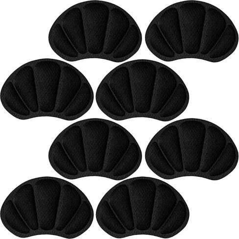 Joez Wonderful 4 Pairs Kids Heel Pads for Shoes Too Big, Self-Adhesive Grips Liner for Loose Shoe, Non Slip Soft Shoe Filler Inserts Cushion for Toddlers Girls Boys (Black) in Saudi Arabia