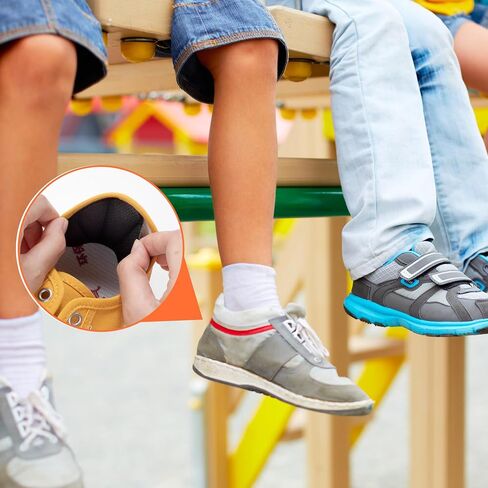 Joez Wonderful 4 Pairs Kids Heel Pads for Shoes Too Big, Self-Adhesive Grips Liner for Loose Shoe, Non Slip Soft Shoe Filler Inserts Cushion for Toddlers Girls Boys (Black) in Saudi Arabia