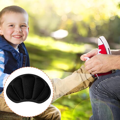 Joez Wonderful 4 Pairs Kids Heel Pads for Shoes Too Big, Self-Adhesive Grips Liner for Loose Shoe, Non Slip Soft Shoe Filler Inserts Cushion for Toddlers Girls Boys (Black) in Saudi Arabia