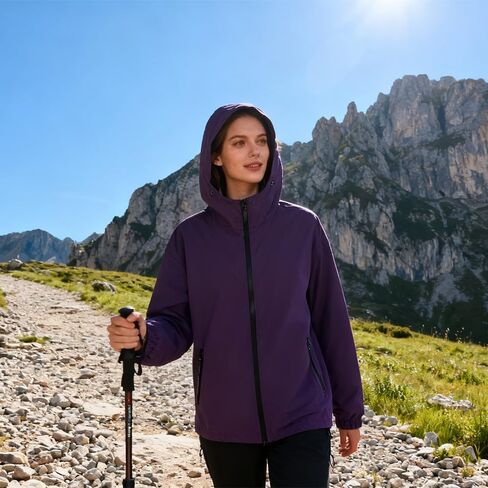 Men Women Fashion Lightweight Rain Jacket Hooded Waterproof Windbreaker in Saudi Arabia