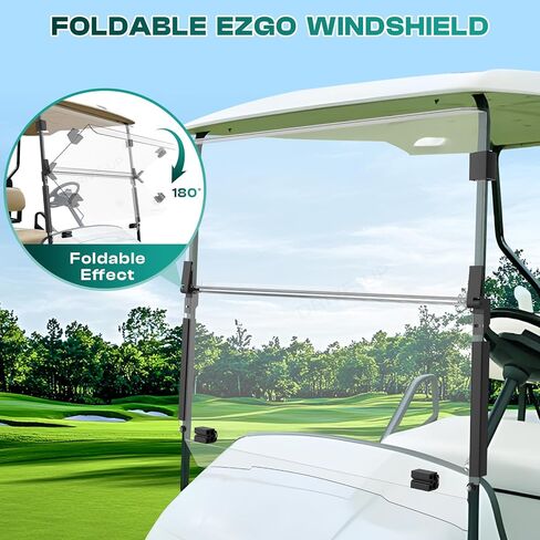 DRIVE UP Golf Cart Windshield, EZGO Golf Cart Windshield Compatible with TXT, DCS, PDS 1995-2013 Gas and Electric Golf Carts, Clear Down Windshield Foldable Anti-UV Protection and Impact Resistant in Saudi Arabia