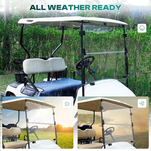 DRIVE UP Golf Cart Windshield, EZGO Golf Cart Windshield Compatible with TXT, DCS, PDS 1995-2013 Gas and Electric Golf Carts, Clear Down Windshield Foldable Anti-UV Protection and Impact Resistant in Saudi Arabia
