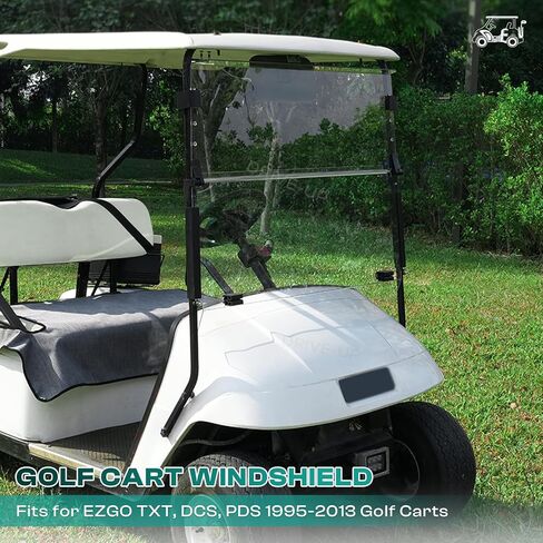 DRIVE UP Golf Cart Windshield, EZGO Golf Cart Windshield Compatible with TXT, DCS, PDS 1995-2013 Gas and Electric Golf Carts, Clear Down Windshield Foldable Anti-UV Protection and Impact Resistant in Saudi Arabia