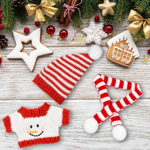 3Pcs Doll Clothes Set for 17cm,Green Christmas Decorations with Hats,Clothes and Scarves,Stylish Accessories Suit(NO Doll) in Saudi Arabia