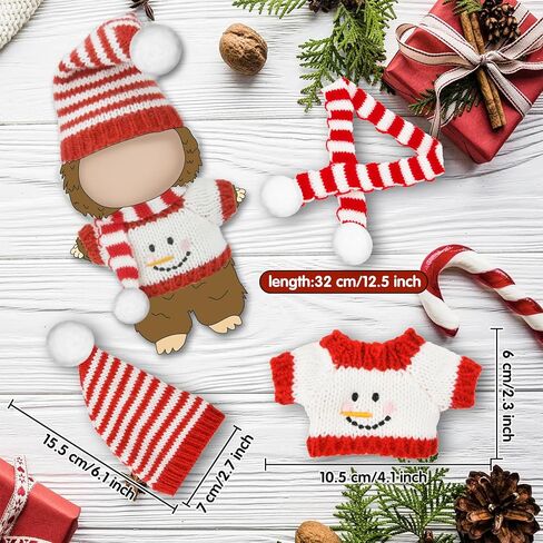 3Pcs Doll Clothes Set for 17cm,Green Christmas Decorations with Hats,Clothes and Scarves,Stylish Accessories Suit(NO Doll) in Saudi Arabia