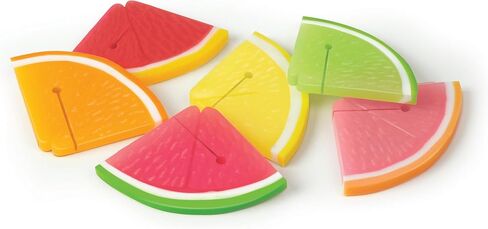 Genuine Fred FRUIT COCKTAIL Citrus Drink Markers, Set of 6 Silicone Drink IDs, Food-Safe, Easy to Clean, Reusable, Fits All Glassware, Perfect for Parties and Gifts in Saudi Arabia