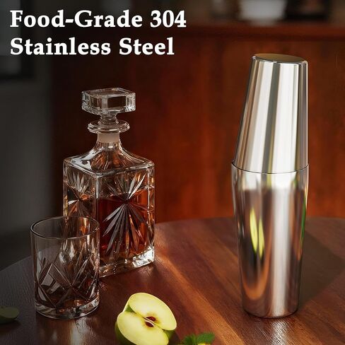 24 Piece Professional Boston Shaker for Cocktails, Stainless Steel Bar Kits for Bartender with Acrylic Stand, All Essential Bar Tools for Home, Party, Mixing Drinks, Silver in Saudi Arabia