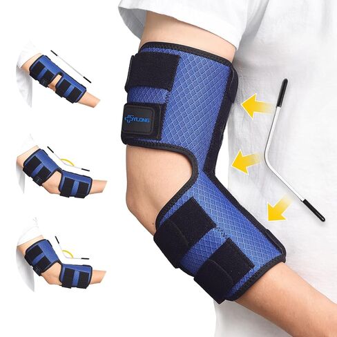Cubital Tunnel Syndrome Elbow Brace Splint for Ulnar Nerve Entrapment, suitable for all day, with 3 interchangeable angle supports - M in Saudi Arabia
