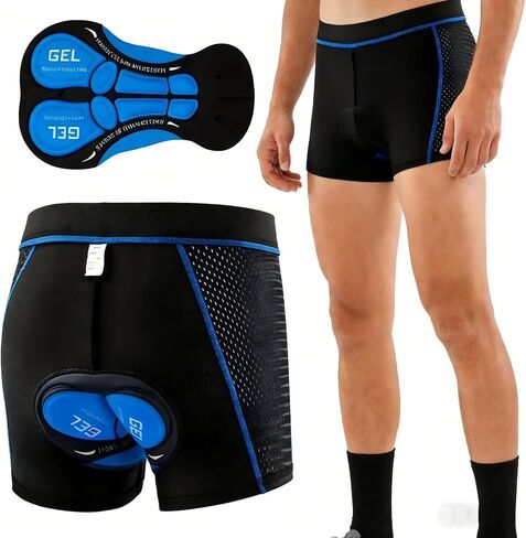 Men's Bicycle Riding Shorts, Compression Fit Cycling Pants Elastic Waistband Non-Transparent for Mountain & Road Bike in Saudi Arabia