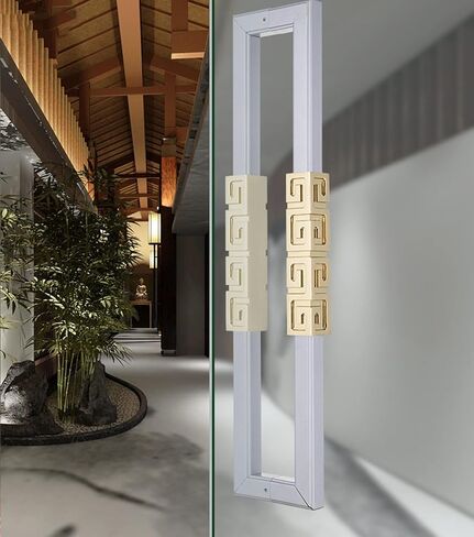 Entry Barn Handle Bar Heavy Duty Door Handle, Stainless Steel Brushed Handle Push/Pull Shower Glass Shape Swing Door Push Pull (White 120 Cm/47 in) in Saudi Arabia