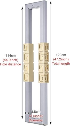 Entry Barn Handle Bar Heavy Duty Door Handle, Stainless Steel Brushed Handle Push/Pull Shower Glass Shape Swing Door Push Pull (White 120 Cm/47 in) in Saudi Arabia