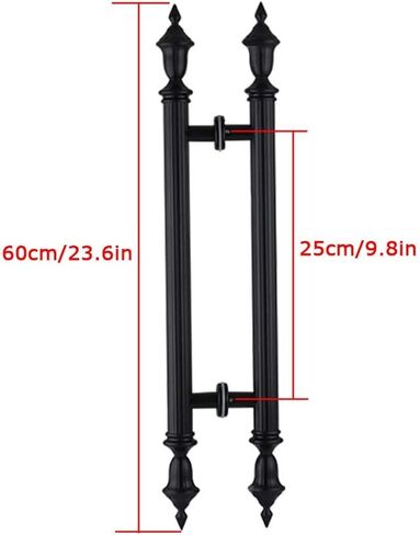 Glass Door Handle European Style Retro Matte Black Finish Stainless Steel Door Handle Wooden Door Handle KTV Push-Pull 4 Lengths (60×25 Cm) in Saudi Arabia