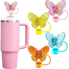 Butterfly Straw Topper Stanley Straw Cover Cap Silicone Straw Cover Butterfly Straw Protector Cover for Stanley 40 30oz Bottle Stanley Cup Bling Accessories in Saudi Arabia