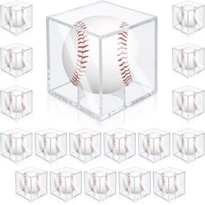 18 Pack Baseball Display Case,UV Protected Acrylic Boxes for Display, 3.15in Autographed Baseball Clear Display Case Cube, Baseball Display Case for Memorabilia Baseball for Official Size Ball in Saudi Arabia