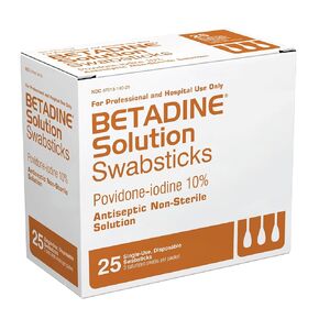 Betadine 10% Povidone-Iodine Swabsticks - 50 Single Use Sticks, Topical Antiseptic Brown Solution Swabstick 1ct (Box of 50) in Kuwait