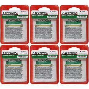 Uni's Excedrin Extra Strength 6 Count Single Dose Relief 2 caplets in Each Packet. Helps Relieves Headache, Toothache, Backache, Menstrual Cramps, Common Cold, and Muscular Aches. in Saudi Arabia