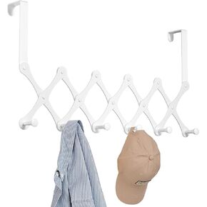 SCUNDA Expands Over The Door Hook Rack, Heavy Duty No Drill Hooks for Bathroom, Bedroom, Kitchen, Closet - Over The Door Hanger for Towels, Robes, Bags, Coats(Black) in Saudi Arabia