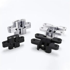 H-Shaped Concealed 180 Degree Folding Heavy Black Cross Door Hinge 1Pcs(Silver-13x45mm) in Kuwait