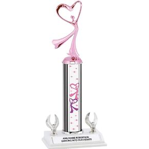Classic Pink Dance Trophy with Free Engraving - 12 inch in Saudi Arabia