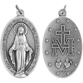 Miraculous Medals Bulk Pack - 50 Medals (X-Large - 1.75 inch) - Italian Silver-Plated Medals - Catholic Gifts for Evangelization in Saudi Arabia