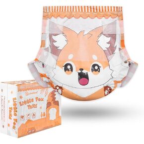 Landofgenie Adult Diapers with Adjustable Hook-and-Loop Fastener Closure Printed Diaper 10 Pieces - Fox (Large 36"- 46") in Saudi Arabia