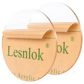 Lesnlok قطعتان من ألواح الأكريليك المستديرة بقطر 60.96 سم، ورقة مستديرة شفافة سميكة 1/8 بوصة، قرص شبكي مستدير، مناسب لسطح المكتب، والأعمال اليدوية (2، شفاف، 24 بوصة × 1/8 بوصة) in Kuwait