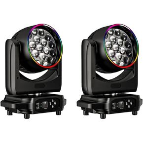 Led 19x15W Zoom Wash Beam Dmx512 Moving Head Stage Lighting Dj Club Wedding Party Christmas Colors Gobos Light Show (1 Light) in Saudi Arabia