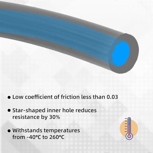 Star-Shaped PTFE Tube for Bambu Lab, 4m/13ft Premium Pipe Low Resistance & Friction PTFE Tubing High Temp 260°C Inner Channel 3D Printer Accessories Compatible with Bambu Lab P1/X1/A1 in Saudi Arabia
