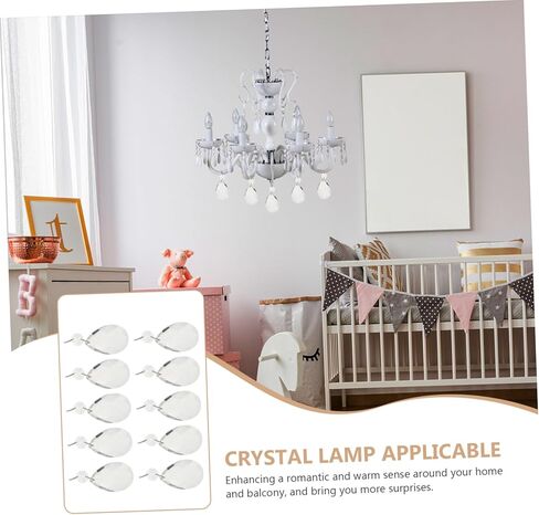 Gadpiparty 10Pcs Crystal Hanging Pendants for DIY Decor Smooth Shiny Chandelier Accessories for Home Garden Windows and Wedding Decorations in Saudi Arabia