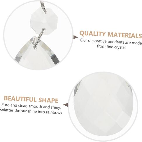 Gadpiparty 10Pcs Crystal Hanging Pendants for DIY Decor Smooth Shiny Chandelier Accessories for Home Garden Windows and Wedding Decorations in Saudi Arabia