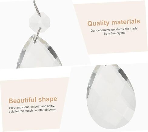Gadpiparty 10Pcs Crystal Hanging Pendants for DIY Decor Smooth Shiny Chandelier Accessories for Home Garden Windows and Wedding Decorations in Saudi Arabia