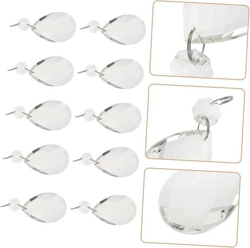 Gadpiparty 10Pcs Crystal Hanging Pendants for DIY Decor Smooth Shiny Chandelier Accessories for Home Garden Windows and Wedding Decorations in Saudi Arabia