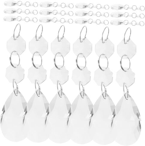 UKCOCO 16pcs Crystal Pendant Elegant Hanging Ornaments for Ceiling Light Decor High Grade Crystals for Chandelier Beautiful Indoor Home Accent for Friends and Family in Saudi Arabia