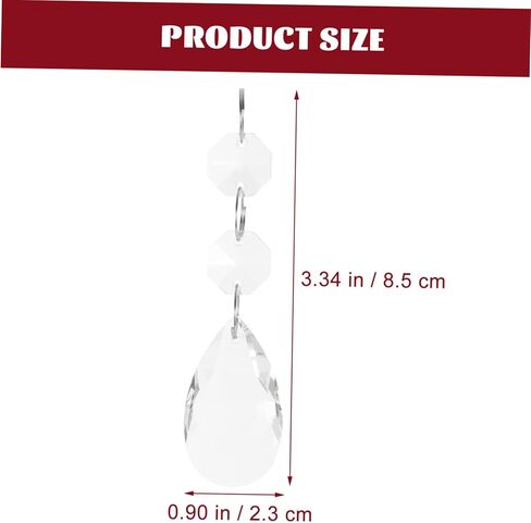 UKCOCO 16pcs Crystal Pendant Elegant Hanging Ornaments for Ceiling Light Decor High Grade Crystals for Chandelier Beautiful Indoor Home Accent for Friends and Family in Saudi Arabia